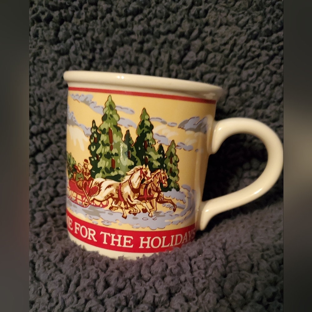Vintage Carlton Cards Stoneware Christmas Mug